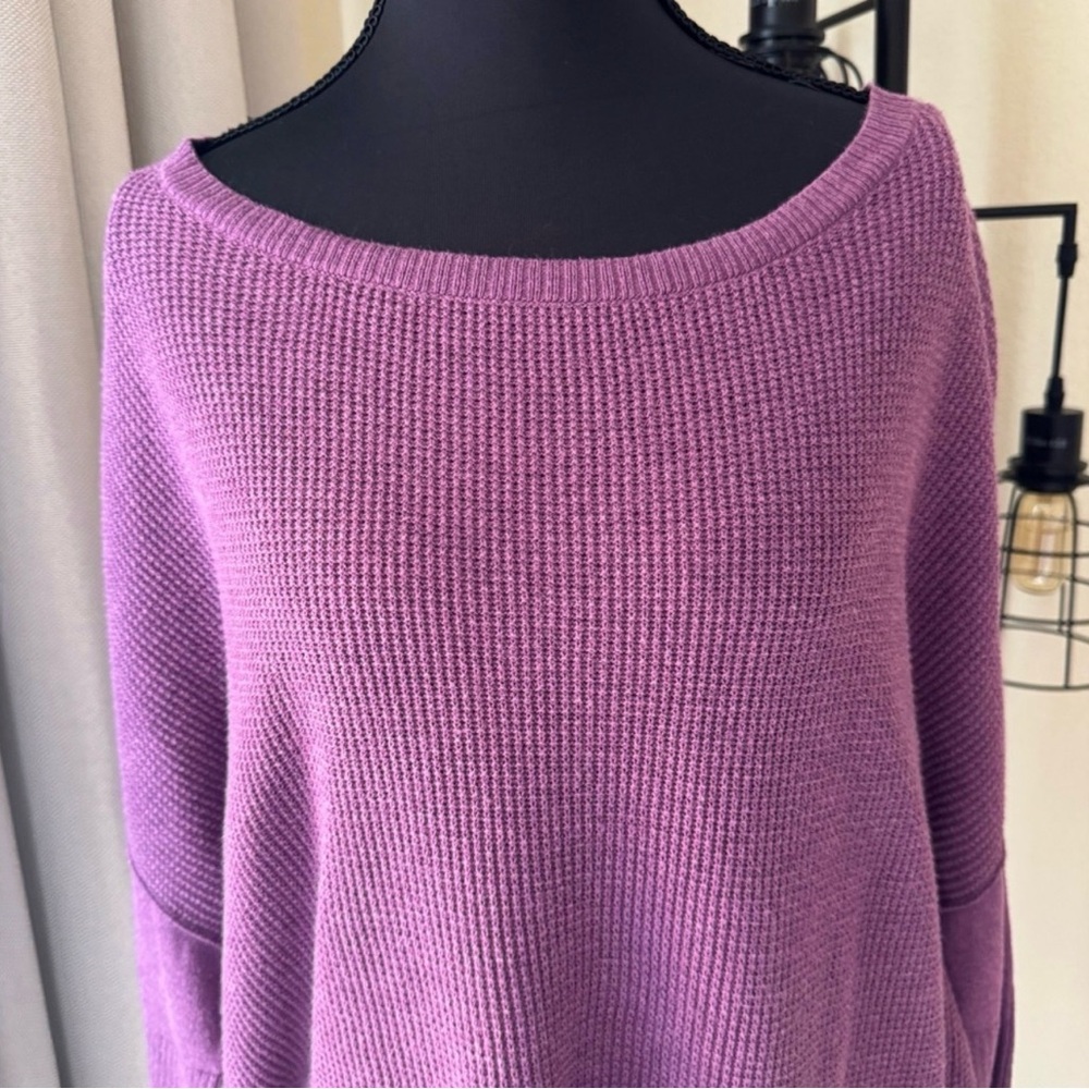 Eileen Fisher Purple Cotton Knit Sweater Relaxed Minimalist Small - Picture 3 of 8